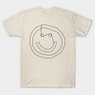 Minimal Round Face Black Line T-Shirt